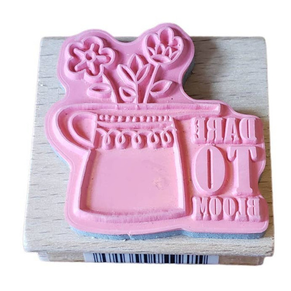 Lynette Anderson Taylor Studio G Dare To Bloom Flowers in a Pot Rubber Stamp - Picture 8 of 8